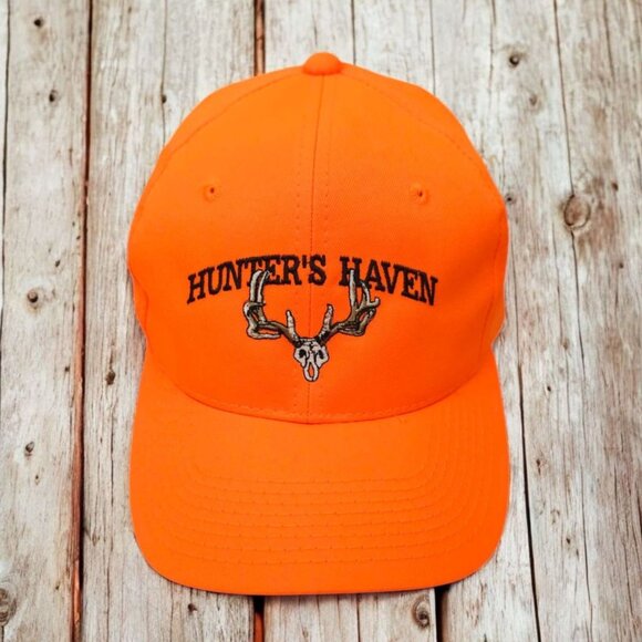 Hunters Haven Blaze Orange Snapback Cap Trucker Baseball Hunting Embroidered Hat - Picture 1 of 14
